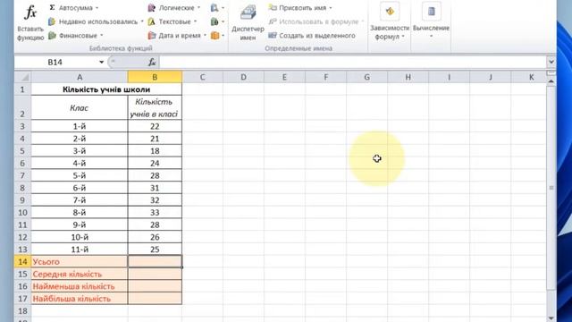 Excel. Вбудовані функції СУММ (SUM), МАКС (MAX), МИН (MIN), СРЗНАЧ (AVERAGE) смотреть онлайн