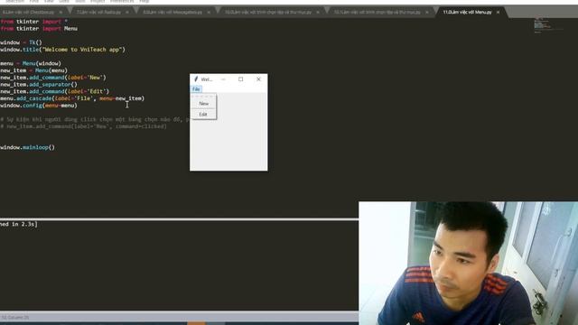 Tkinter trong Python làm việc với Menu смотреть онлайн
