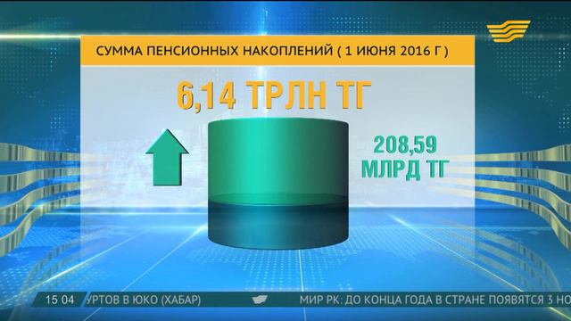 На 1 июня 2016 года сумма пенсионных накоплений составила 6,14 триллионов тенге смотреть онлайн