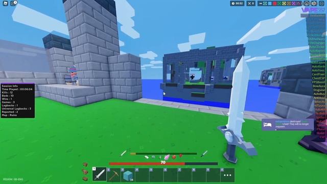 Roblox Bedwars Cheating With Vape V4 (Then Vs Now) (Script in desc) смотреть онлайн