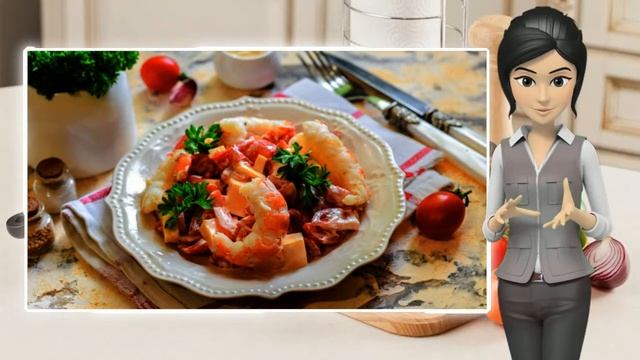 Салат Красное море с креветками и крабовыми палочками смотреть онлайн