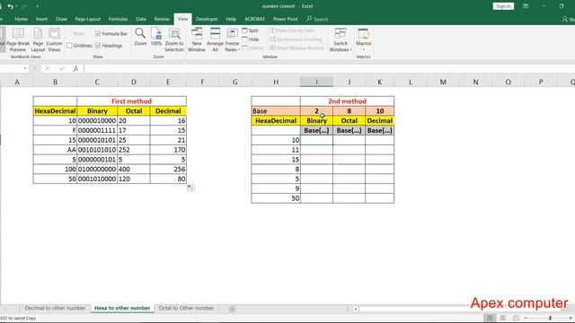 Number convert Hexadecimal to Binary,Octal,Decimal in excel bangla смотреть онлайн