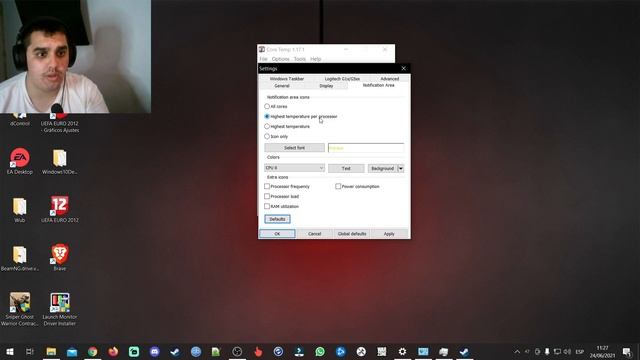 Ver la temperatura de la CPU en la barra de tareas смотреть онлайн