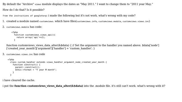 Drupal: How do I change the style used by the "Archive" view to show the dates? смотреть онлайн