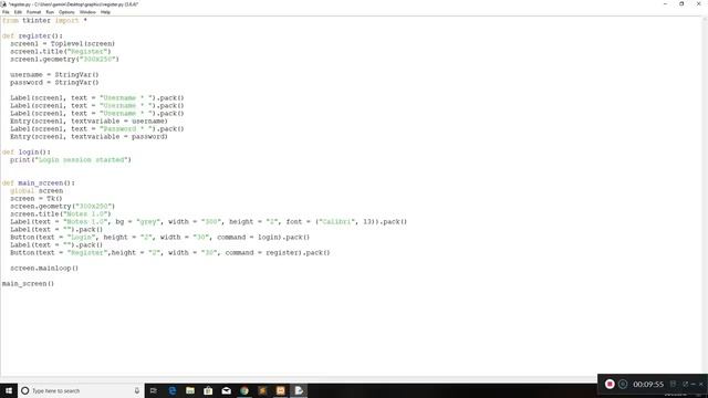 How to create a graphical register and login system in python using Tkinter смотреть онлайн