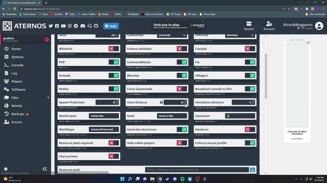 How to Change the View Distance of Your Aternos Server (2023) смотреть онлайн