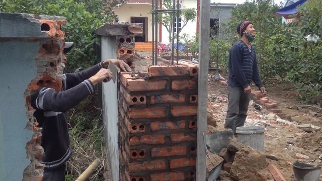 How To Build Brick Pillar - Asian Mason Rendering Techniques смотреть онлайн