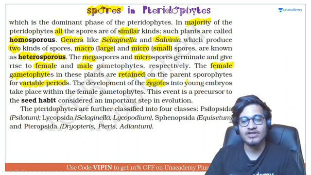 Spores in Pteridophytes | NEET Biology | NEET UG in 10 смотреть онлайн