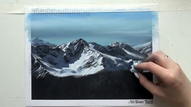 Горный пейзаж пастелью смотреть онлайн