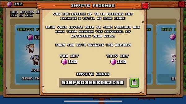 Pixel Tribe invite code *in the comments * for 100 gems ?