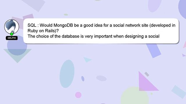 SQL : Would MongoDB be a good idea for a social network site (developed in Ruby on Rails)? смотреть онлайн