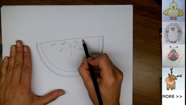 Drawing: How To Draw a Watermelon - Easy step by step drawing lesson смотреть онлайн