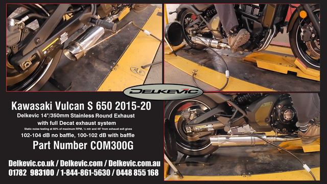 Delkevic Exhaust Muffler Round Steel sound Kawasaki Vulcan S смотреть онлайн