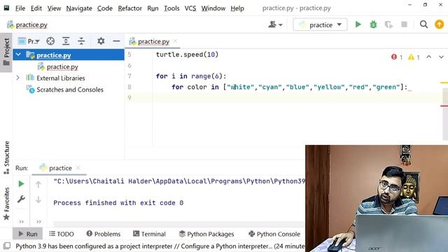 Python Turtle | Circle Spirograph Tutorial | Python Interesting Codes | Bangla Video | смотреть онлайн