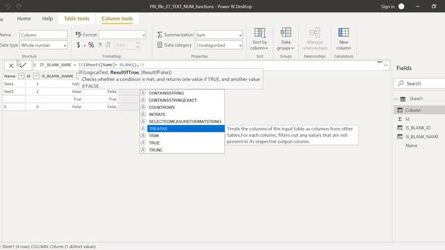 Power BI BLANK, ISBLANK, BLANK with IF, ISNUMBER, ISTEXT functions смотреть онлайн