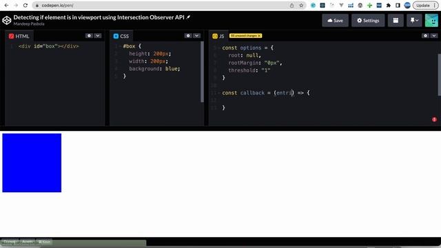 Best way to check if an element is in viewport? - Intersection Observer API #html #css #javascript смотреть онлайн