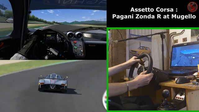 Assetto Corsa :Pagani Zonda R @Mugello + Logitech G27 Onboard + Replay смотреть онлайн