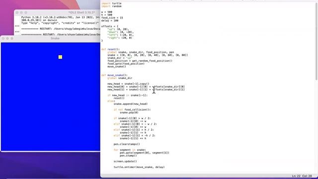 Python-да жылан ойынын жасау, жаңа сабақ, жаңаша әдіс. смотреть онлайн