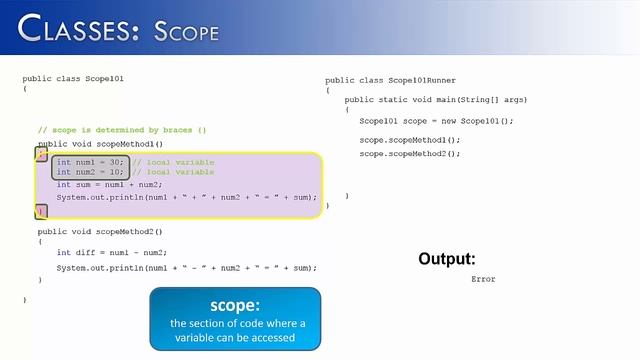 Classes Part 10: Scope (Java) смотреть онлайн