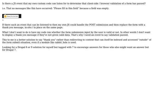 Drupal: Is there a browser-side validation passed event I can listen for? смотреть онлайн