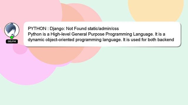 PYTHON : Django: Not Found static/admin/css смотреть онлайн