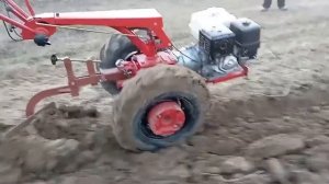 Мотоблок мтз| Работа с плугом.