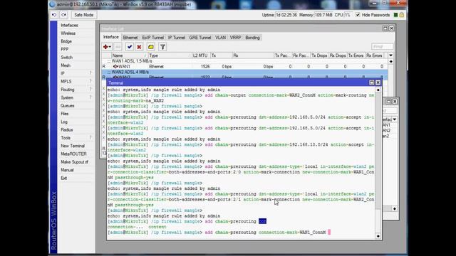 Mikrotik PCC, 2 WAN's (1.5MB+4MB=5.5MB) смотреть онлайн