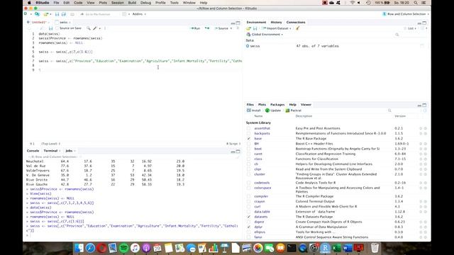R Studio Basics 04: Rearranging Columns and Changing Column Names смотреть онлайн