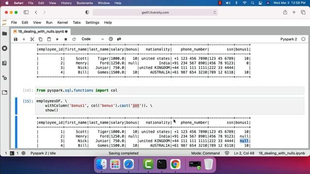 Apache Spark Python - Processing Column Data - Dealing with Nulls смотреть онлайн