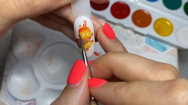 Кальцифер. Рисуем акварелью дизайн на ногтях смотреть онлайн