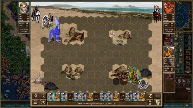 Fun battle (213 Archangels vs 2100 Gold Dragons). I have Orb of Vulnerability BUT he has ANTI-BLIND смотреть онлайн