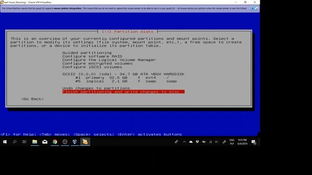 Instalacja linuxa (Kali linux) w VirtualBox / Windows 10 / fullscreen смотреть онлайн