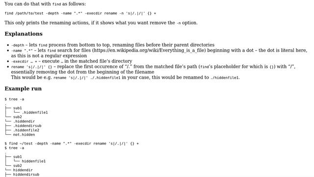 Ubuntu: How to rename (unhide) all files and subdirectories within a directory? (2 Solutions!!) смотреть онлайн