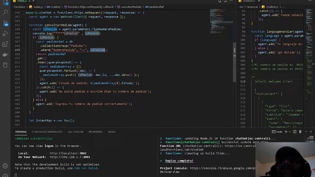 48 - Crea un Ecommerce desde cero: Chatbot Dialogflow webhook fulfillment request con React Firebas смотреть онлайн