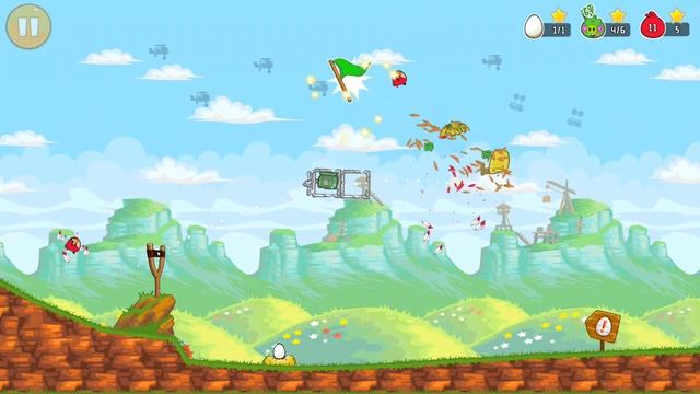 Angry Birds Chinese version Red's Mighty feathers + Egg Defender All levels смотреть онлайн