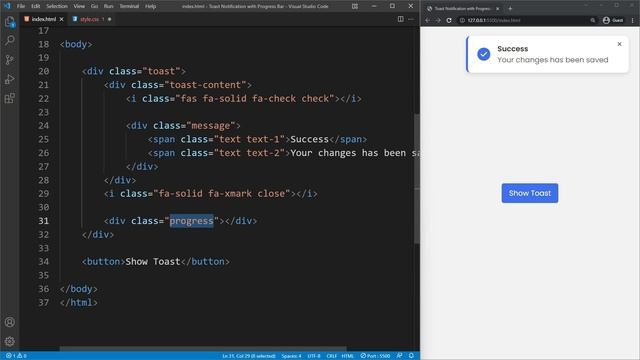 Animated Toast Notification with Progress Bar in HTML CSS & JavaScript смотреть онлайн