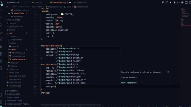 Formation Vue JS 3 : Comment utiliser Teleport pour afficher une notification смотреть онлайн