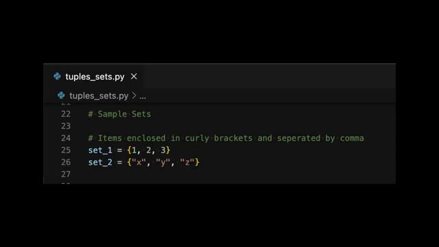 Python Tutorial | Python Tuples & Sets in 2 Minutes! смотреть онлайн