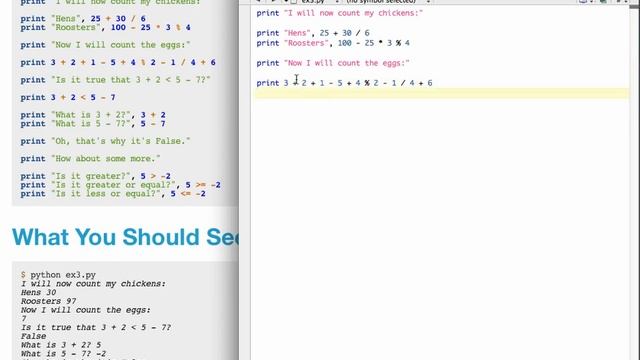 笨办法学python(中文字幕) _Ex3 смотреть онлайн