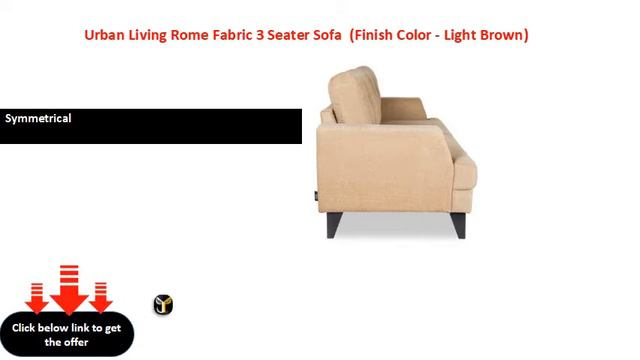 Urban Living Rome Fabric 3 Seater Sofa (Finish Color - Light Brown) смотреть онлайн