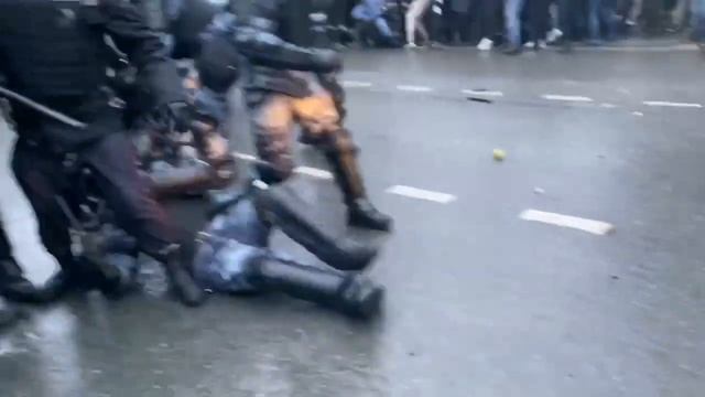 Столкновения протестующих с полицией на Страстном бульваре в Москве смотреть онлайн