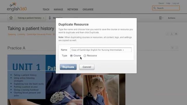 Duplicate resources to create a course смотреть онлайн
