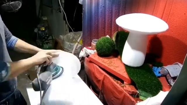 Шлифовка грибов из пенопласта, резка 3д изделий, фигурная резка объемных изделий смотреть онлайн