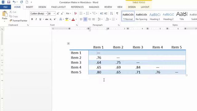 How to Create a Table (Correlation Matrix) in Microsoft Word - Quick Method смотреть онлайн