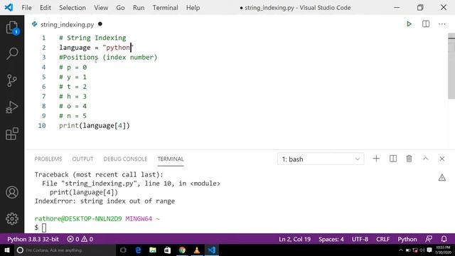 Use of String Indexing in python | Be Expert In Technologies смотреть онлайн