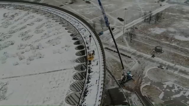 Демонтаж крыши СКК- видео с воздуха смотреть онлайн