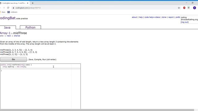 Array-1(midThree) Java Tutorial || codingbat.com смотреть онлайн