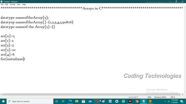 Arrays in C |How to declare an Array in C | How to Insert Elements in an Array | Coding Technologie смотреть онлайн