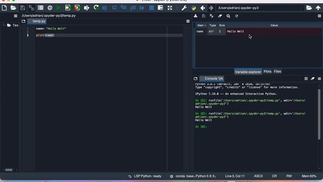 So funkioniert das Programm Spyder. Tutorial wie man mit Python programmiert. смотреть онлайн